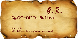 Gyárfás Rufina névjegykártya